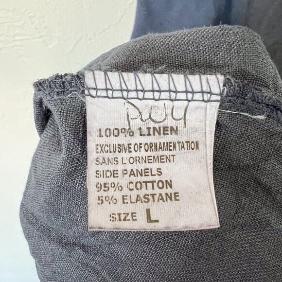 Lina Tomei Blue Beaded Linen Shift Dress Large - Picture 4 of 5